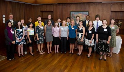 Some 2011 NSF Recipients with President Peterson