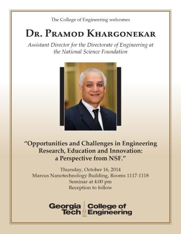 Pramod Khargonekar NSF Seminar