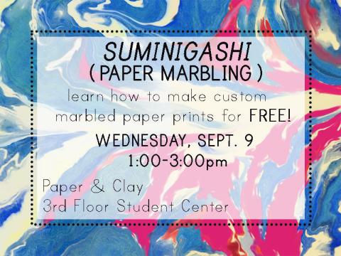 Paper & Clay presents: Suminigashi (Paper Marbling) Workshop!