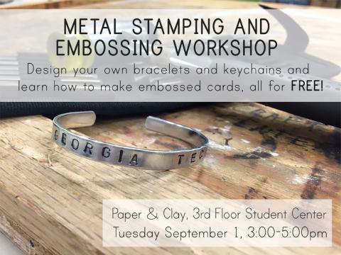 Paper & Clay presents: Embossing and Metal Stamping Workshop!