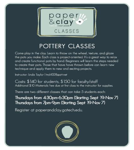 Paper and Clay presents: Pottery Classes