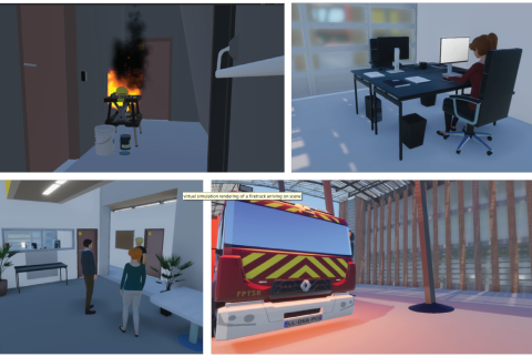 Images taken from virtual building crisis simulation in SIReN Lab