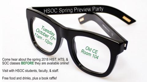 advertisement for the 2018 HSOC Spring Preview Party