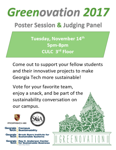 Poster for the 2017 Greenovation Poster Session