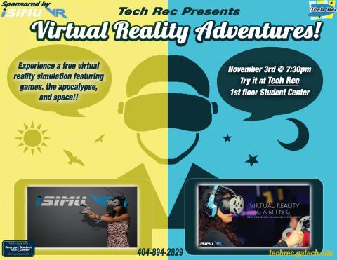Tech Rec VR Adventures on 11/3!