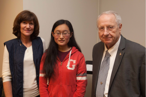 From left: Jen Nickelson, Zixin Jiang, and John C. Sutherland