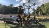 Georgia Tech study abroad students in front of the iconic Atomium Building in Brussels, Belgium