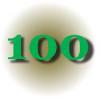 Stylized graphic of the number 100.