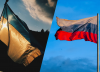 Ukrainian and Russian flags