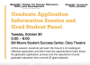 flyer for the graduate application info session