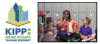 Logo for KIPP Atlanta Metro and photo of teacher with students