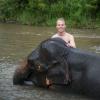 ISyE third-year Andrew Yowell visits an elephant reservation during a weekend trip to Chiang Mai, Thailand.
