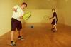 Two male racquetball players