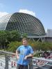 Kevin Keene in front of Singapore\'s Esplanade - T