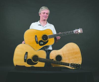 Sam Skinner and his custom guitars