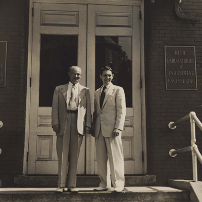Colonel Frank Groseclose (left) and faculty member Bob Eskew in 1951