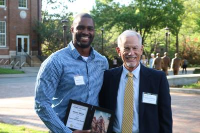 Eric R. Immel Memorial for Excellence in Teaching Awardee Alonzo Whyte with Charlie Crawford.