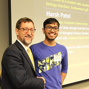 Harsh Patel with Dean Goldbart (Photo by Renay San Miguel)