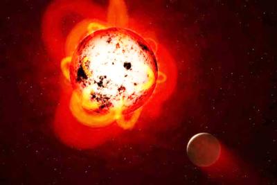 A rocky planet orbits the red dwarf star Proxima Centauri (Courtesy of NASA, ESA, G. Bacon STSci)