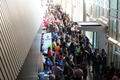Career fair crowd