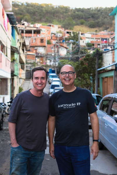 Kirk S. Bowman (right) and Jon R. Wilcox (left) in Chacrinha, Rio de Janeiro.
