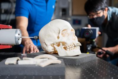 Close up of skull imaging