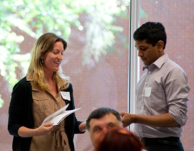 Maria Frantz with H. Kumar Thanguda, The Frantz Family Young Entrepreneurs Scholarship award recipient.