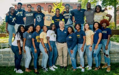 The GTSBE Executive Board with Georgia Tech President Ángel Cabrera.