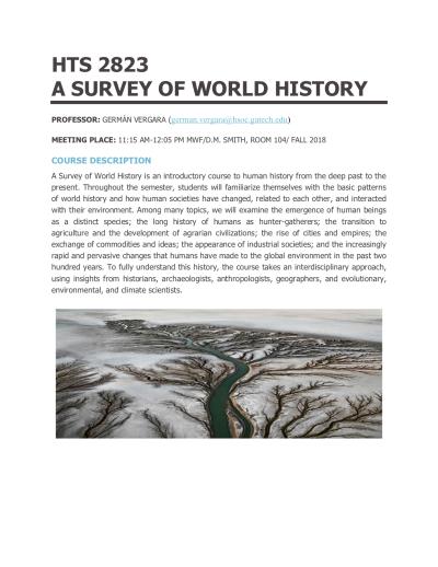 HTS 2823, Fall 2018, Survey of World History