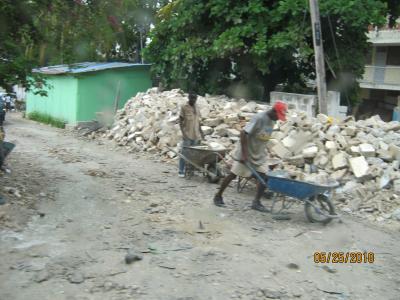 Debris collection in Haiti.