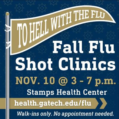 Flu Shot Clinic, Wed., Nov. 10, 2021, 3-7 p.m., Stamps Health Services