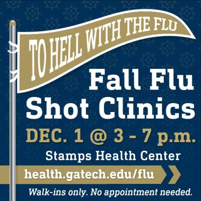 Flu Shot Clinic, Wed., Dec. 1, 2021, 3-7 p.m., Stamps Health Services