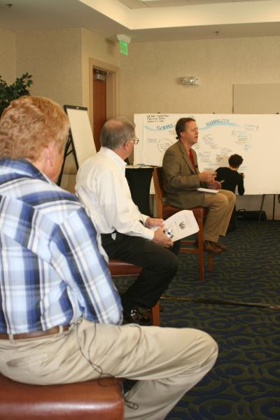 Gene Tyndall, John Langley, and Dan Gilmore conducted an interactive session while Martha McGinnis provided graphic facilitation.