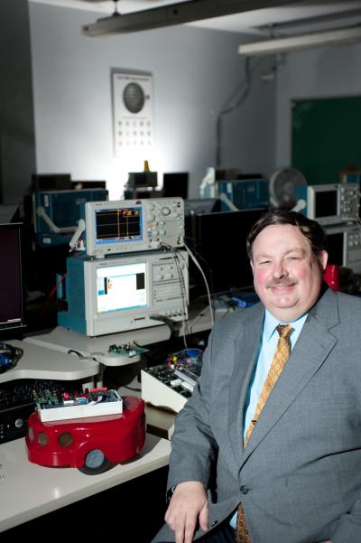 Joseph L.A. Hughes in ECE 2031 lab