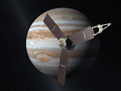 The Juno spacecraft arrived in the Jovian system in 2016. (Illustration NASA)