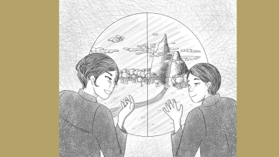 Illustrated by Natalie Mueller, CS '21