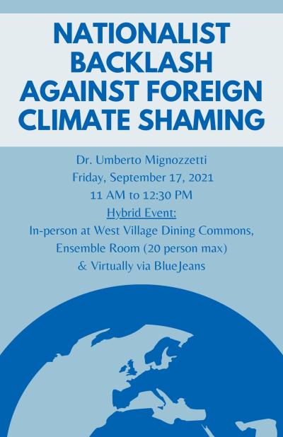 Nationalist Backlash Against Foreign Climate Shaming Flyer