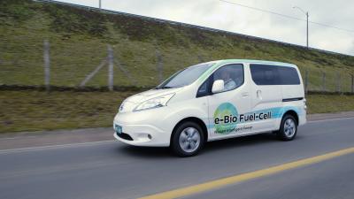 Nissan fuel cell vehicle on the road
