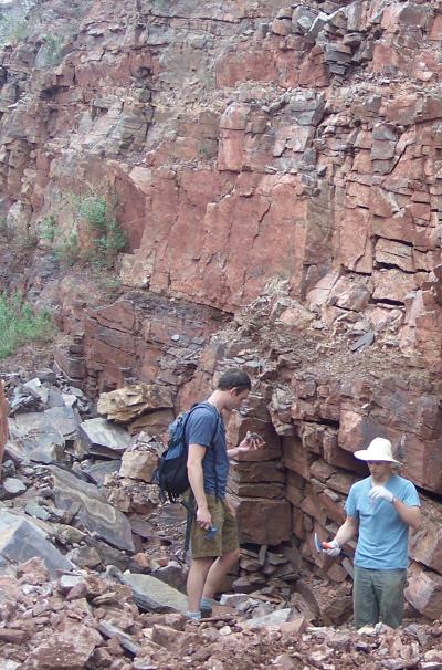Chris Reinhard with Yale's Noah Planavsky in the field