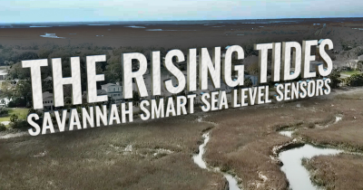 Graphic title, The Rising Tides - Savannah Smart Sea Level Sensors