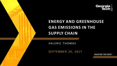 SCLIRC Seminar: Energy and Greenhouse Gas Emissions in the Supply Chain