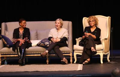 Pearl Alexander, Brené Brown, and Cheryl Cofield at the Inclusive Leaders Academy Roundtable Dialogue and Closing Ceremony