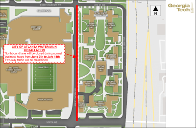 Techwood Drive City of Atlanta Water Main installation June 2021