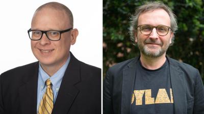 Left: Andy Frazee, director of the Writing and Communication Program (WCP) in the School of Literature, Media, and Communication. Right: Jan Uelzmann, associate chair and associate professor of German in the School of Modern Languages.