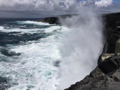 Waves Crashing Against Irish Coast