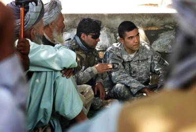 Roger Hill with his Interpreter in Afghanistan