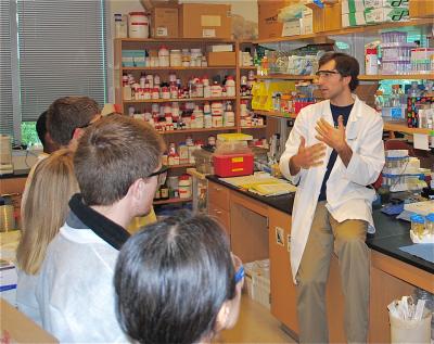Brennan in lab