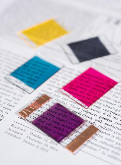 Samples of electrochromic polymers2