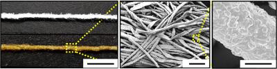 Gold electrodes made from cotton