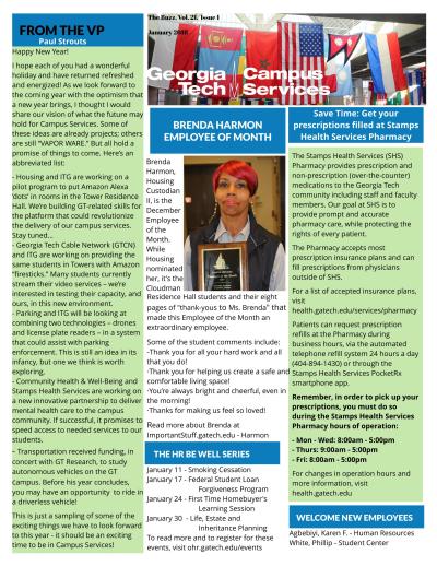 January 2018 Campus Services Newsletter